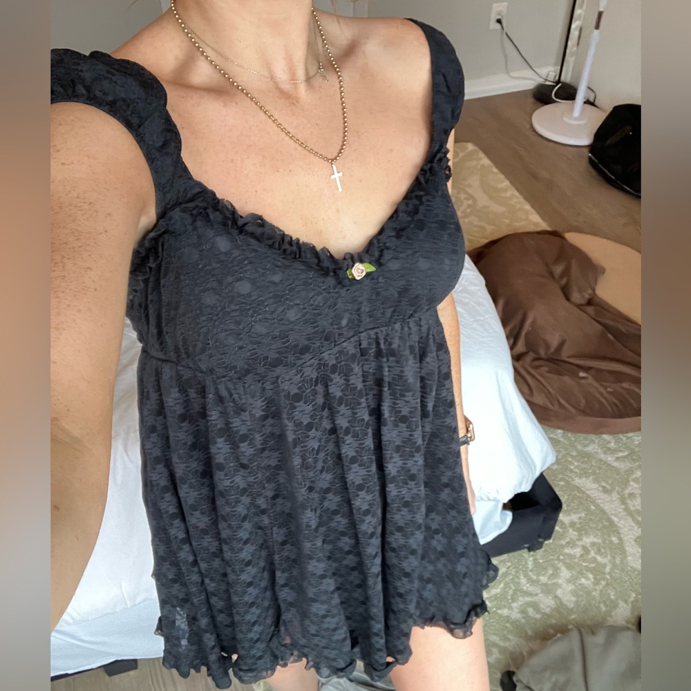 Wild Fable babydoll lace dress with flower